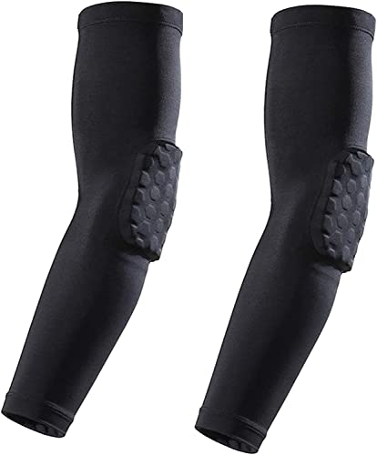 bouti1583 Elbow Pads, Basketball Shooter Sleeves, Collision Avoidance Hex Padded Elbow for Volleyball Football Baseball Cycling (Black Medium) - Image 1