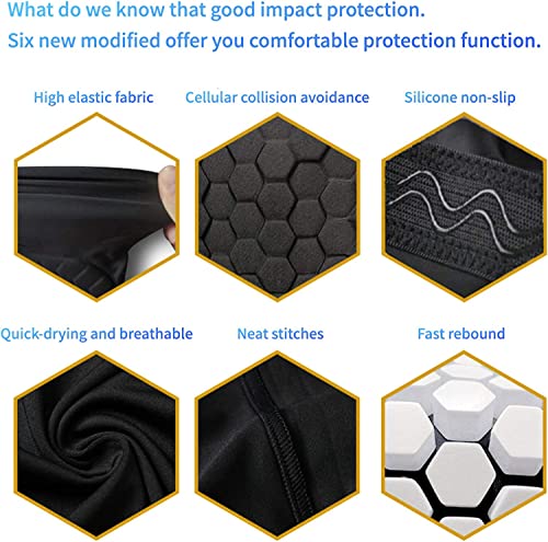 bouti1583 Elbow Pads, Basketball Shooter Sleeves, Collision Avoidance Hex Padded Elbow for Volleyball Football Baseball Cycling (Black Medium) - Image 3