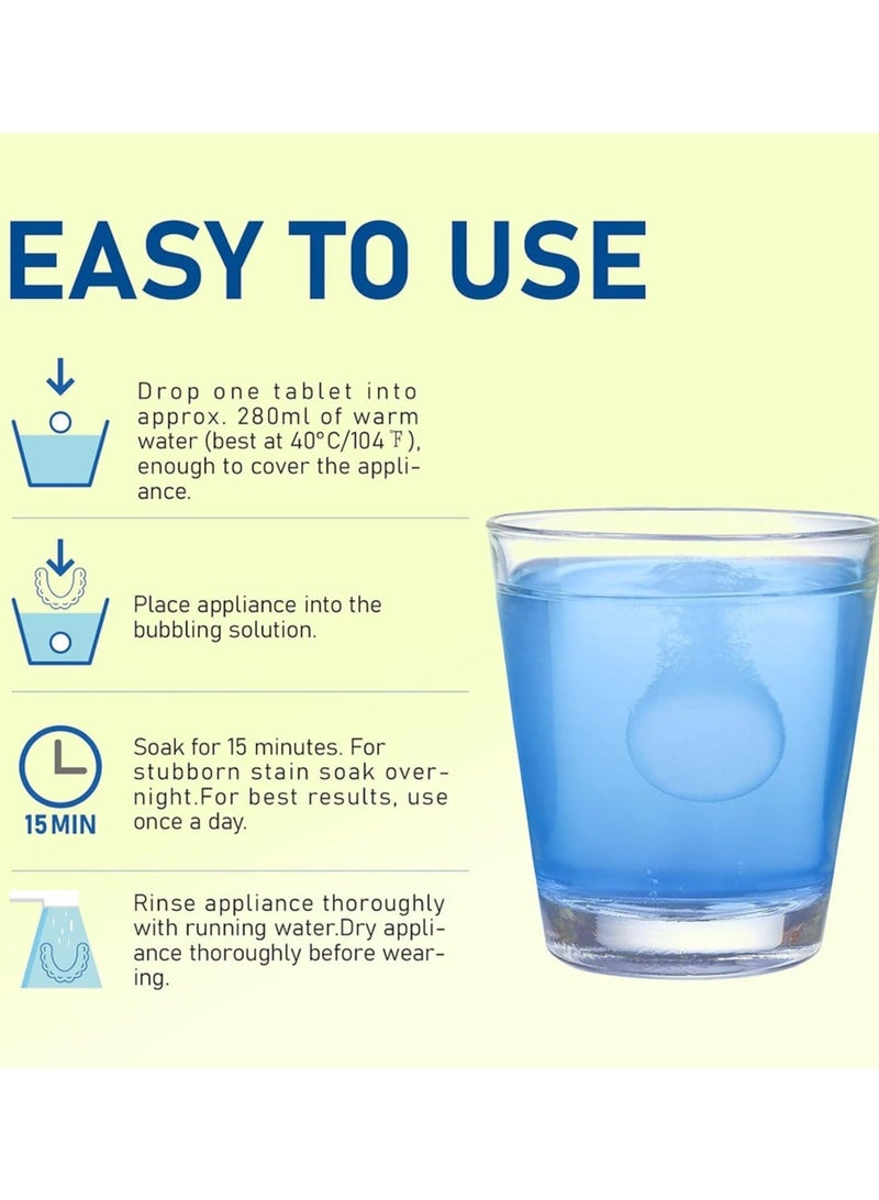 APPTRIN 36pcs Retainer Cleaner Tablets Denture Cleaning Tablets for Dental Appliances and Night Mouth Guard Cleanser Removes Odors Stains Plaque - Image 4