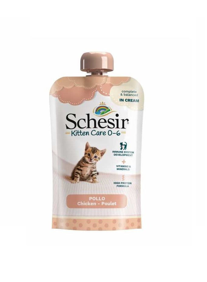 Schesir Kitten Pouch Cream 0-6 Chicken Wet Food 150