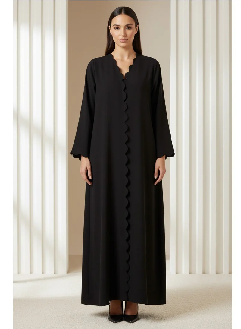 مويستريت Emerald Barbie Crepe Scalloped Abaya
