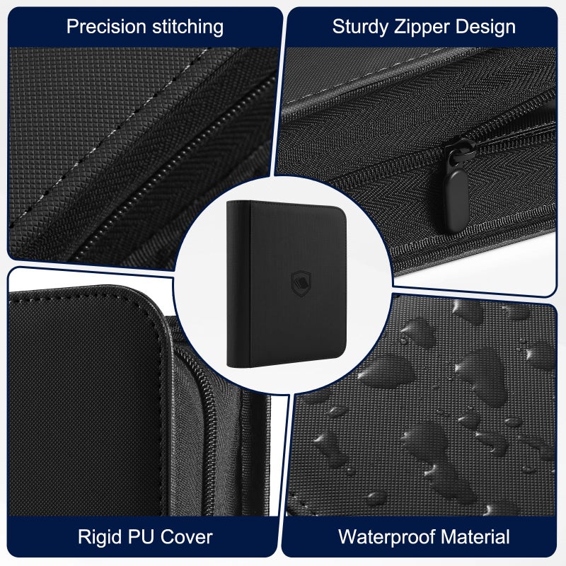Pemocyny Top Loader Binder, Holds 288 Toploaders, 288 Toploaders and 288 Card Sleeves INCLUDED, 9-Pocket Top Loader Binder for 3" x 4" Rigid Toploaders, Double-Sided Card Binder for TCG, Sport Cards - Image 5