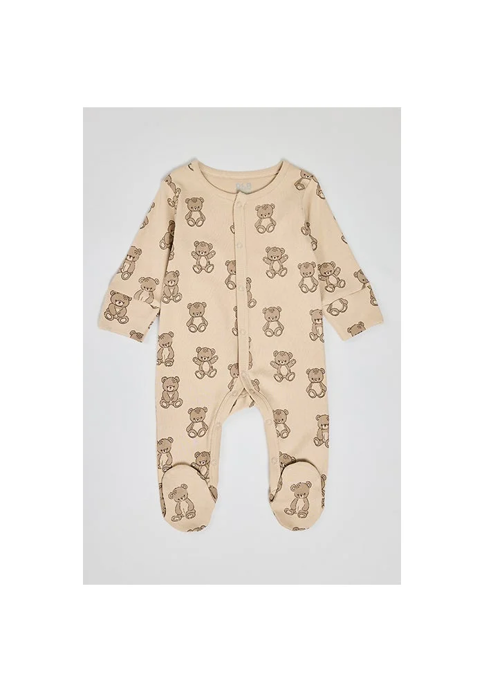 R&b 3 Pack Printed Footed Sleepsuits