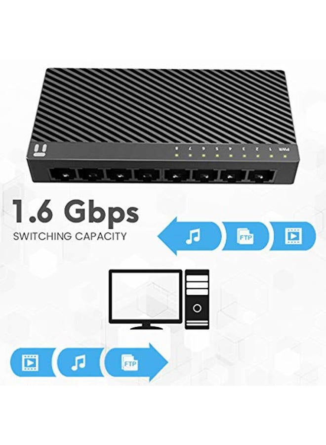 Netis ST3108C 8 Port 10/100Mbps Fast Ethernet Switch | Desktop Ethernet Splitter, Ethernet Hub, Plug and Play, Traffic Optimization Auto-Negotiation RJ45 Ports with Compact Design - Image 4