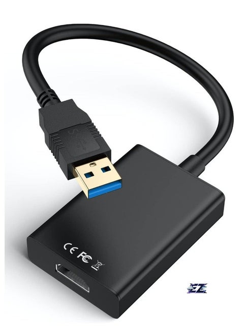 USB to HDMI Adapter - HD 1080P Video Graphics Cable for Multiple Monitors, USB 3.0/2.0 to HDMI Audio Video Adapter for PC, Laptop, Projector, Monitor, HDTV - Windows Compatible, Plug & Play, High-Performance for Streaming & Gaming, Multi-Display Support, Seamless Connectivity, Black