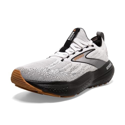 Brooks Men’s Glycerin Stealthfit 21 Neutral Running Shoe - White/Grey/Black - 10.5 Medium - Image 1