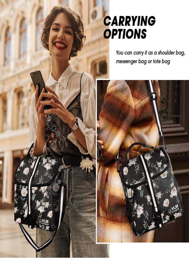 VLM Lunch Bags for Women,Leakproof Insulated Floral Lunch Box with Adjustable Shoulder Strap Reusable Zipper Cooler Tote Bag for Work,Picnic,Camping - Image 5
