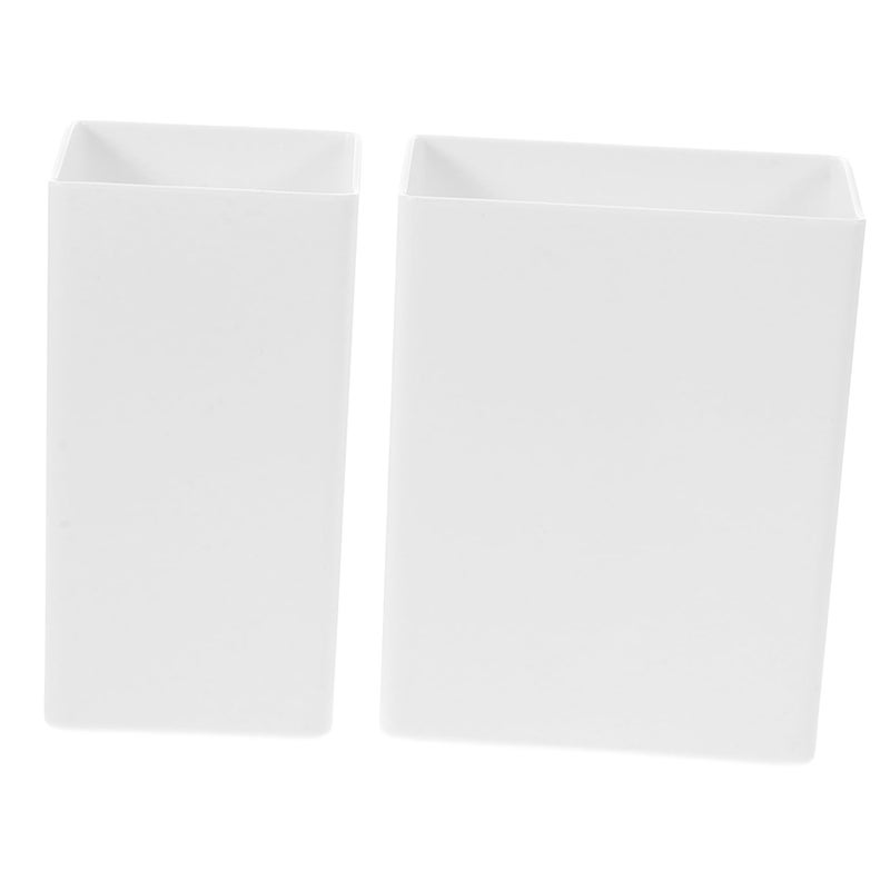 2Pcs No Drilling Wall Mounted Shower Holder And Toothbrush Organizer White Bathroom Storage - Image 2