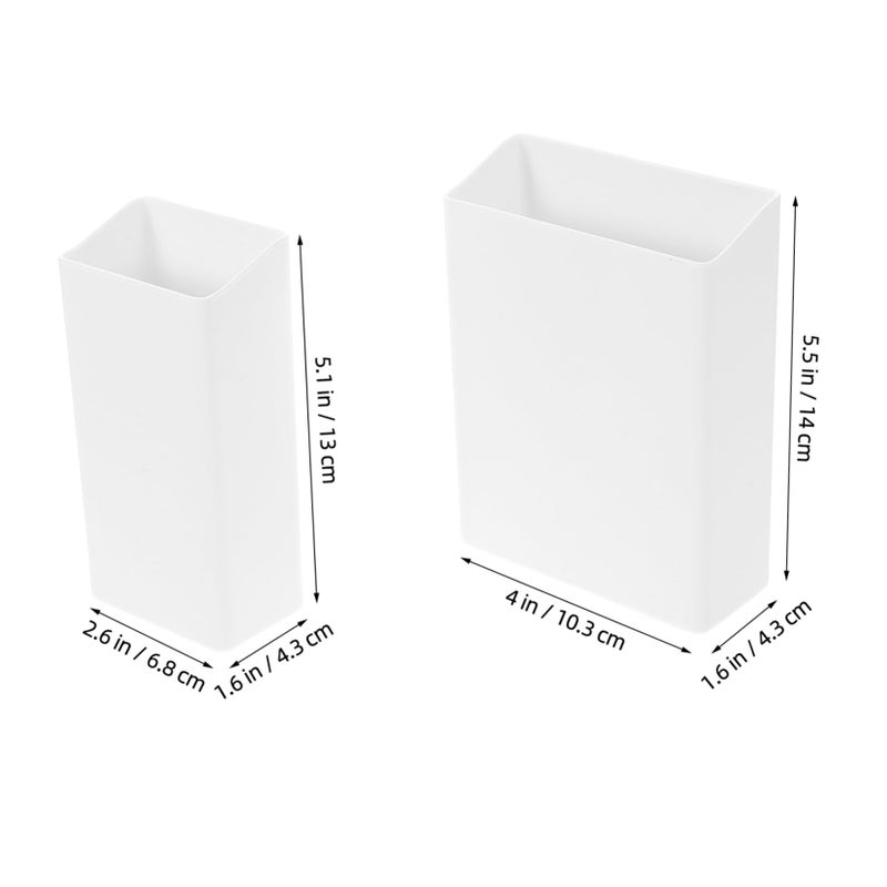 2Pcs No Drilling Wall Mounted Shower Holder And Toothbrush Organizer White Bathroom Storage - Image 3