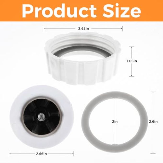Hamilton Beach Replacement for Hamilton Beach Blender Blade with Blade Gasket Blender Jar Base Bottom Screw Cap and 2 Rubber O Ring Gasket Sealing Ring - Image 2
