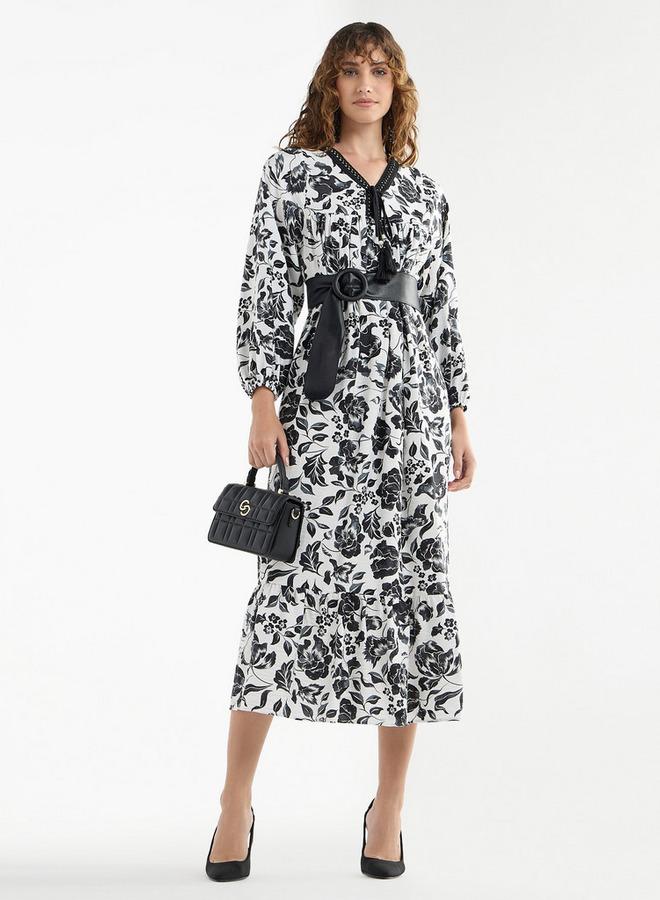 سبلاش فيڤ فستان بطبعة زهور - Image 2