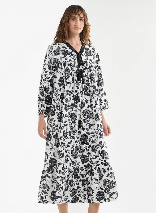 سبلاش فيڤ فستان بطبعة زهور - Image 1