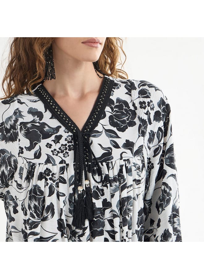 سبلاش فيڤ فستان بطبعة زهور - Image 4