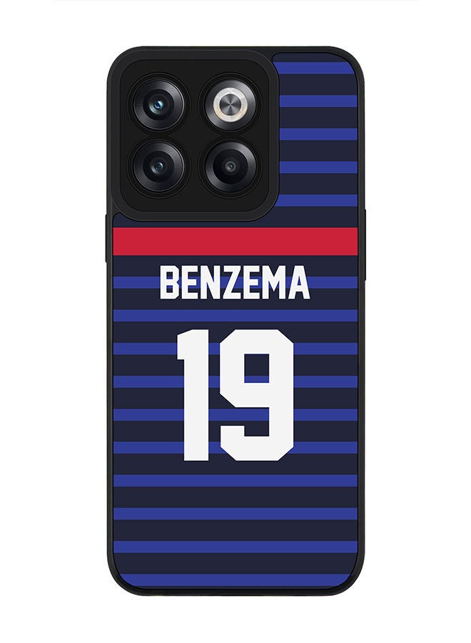 Stylizedd Rugged Black edge case for OnePlus 10T Slim fit Soft Case Flexible Rubber Edges Anti Drop TPU Gel Thin Cover - Football Team - France Player Name - Benzema - Image 1