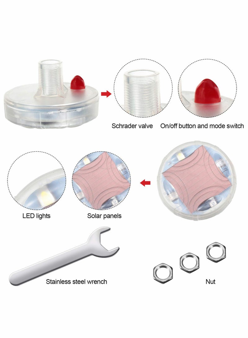 SYOSI Car Tire Lights, Solar Energy Waterproof Motion Sensors Flashing Colorful LED Wheel Lamp Bulb, 4pcs - Image 4