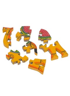Fine Craft India Wooden Multicolor Creative Educational Jigsaw Puzzles Camel Shaped  - Image 2