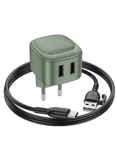 Borofone BAS21A Special 2a 2xUSB-A ports charger + USB Type-C cable Black