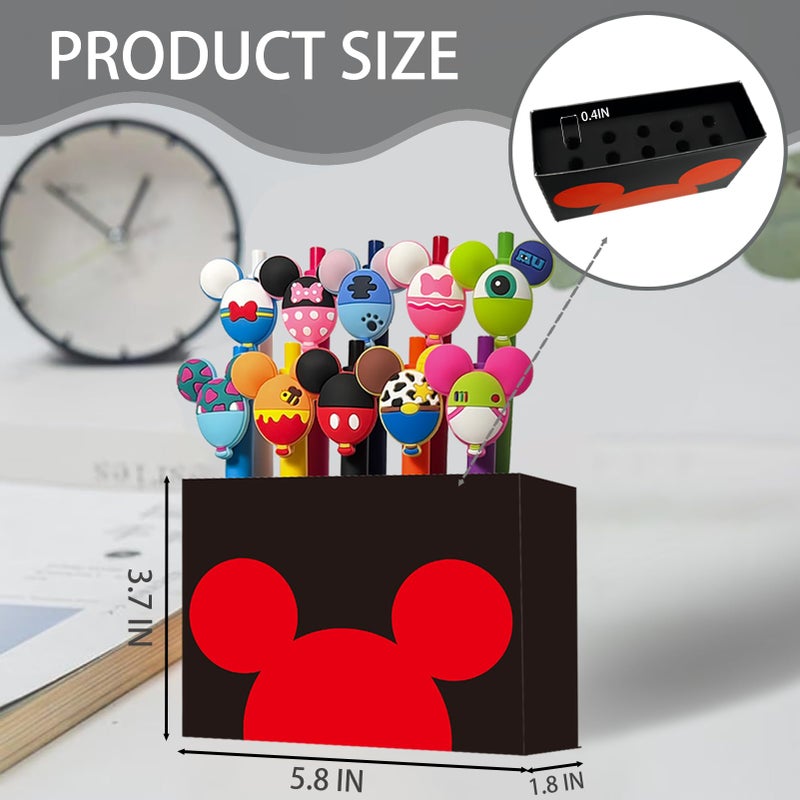 APQA 10Pcs Cute Mouse Head Character Retractable Ballpoint Pens with Spiral Autograph Book Setä¸¨ Desk Decor Accessories for Womenä¸¨ Present for Student Teacher School Supplies - Image 2