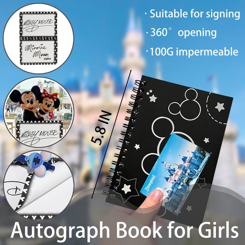 APQA 10Pcs Cute Mouse Head Character Retractable Ballpoint Pens with Spiral Autograph Book Setä¸¨ Desk Decor Accessories for Womenä¸¨ Present for Student Teacher School Supplies - Image 5