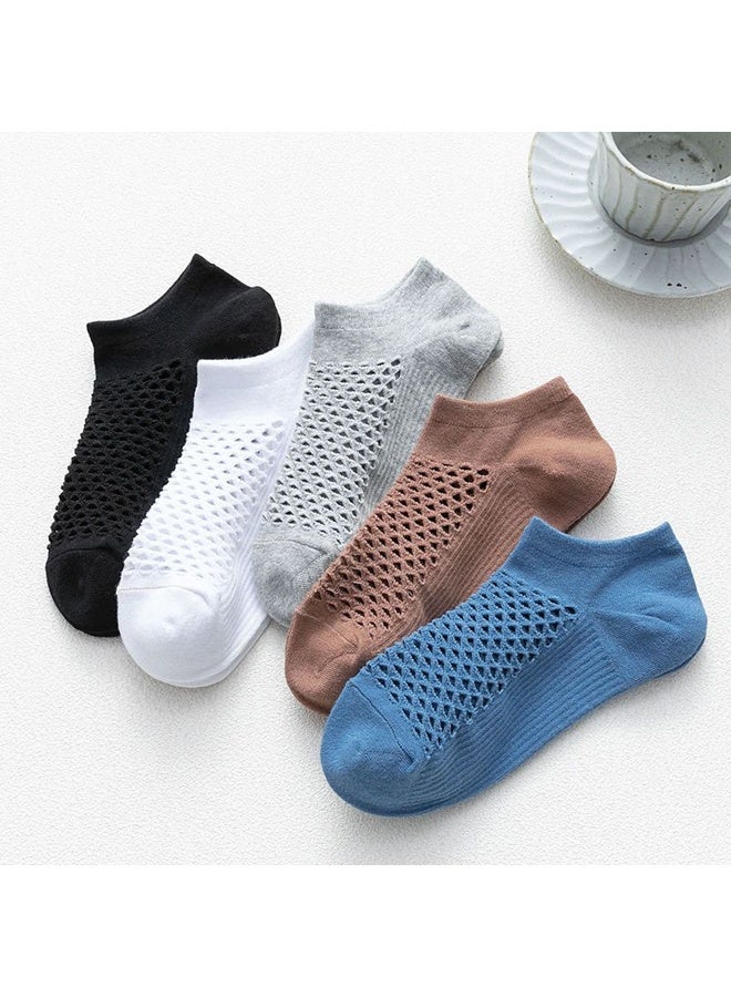 Zeemey Men's and women's mesh boat socks - 10 pairs set. Breathable, invisible short socks. Multiple colors. Comfortable with anti-slip heel - Image 3