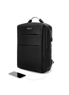 KENNETH COLE Unisex Laptop Backpack, Bag, Stylish & Modern Design With A Unique Usb Charging Port Feature (Black)