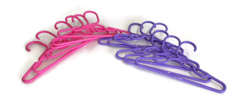Dori's Doll Boutique Doll Hangers Set of (12) 6 Lavender Plastic and 6 Pink for 18 inch Doll Clothes - Image 1