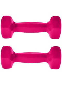 Fitness World Weightlifting dumbbell made of vinyl, 2 kg, consisting of two pieces Pink  - Image 3
