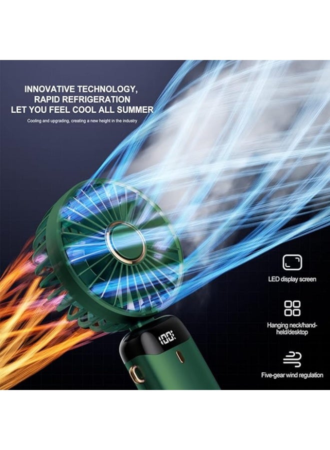 مروحة يد صغيرة محمولة 5000mAh بمنفذ USB مع تابلت بخاصية إطلاق الروائح العلاجية وسلك - Image 4