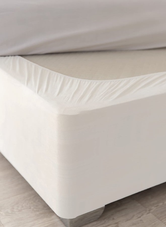 Belledorm Box Spring Cover - Transform Your Bed with This Fully Elasticated Faux Suede & Stretch Wrap-Around 4 Sides Bed Skirt (White, Full/Full XL) - Image 1