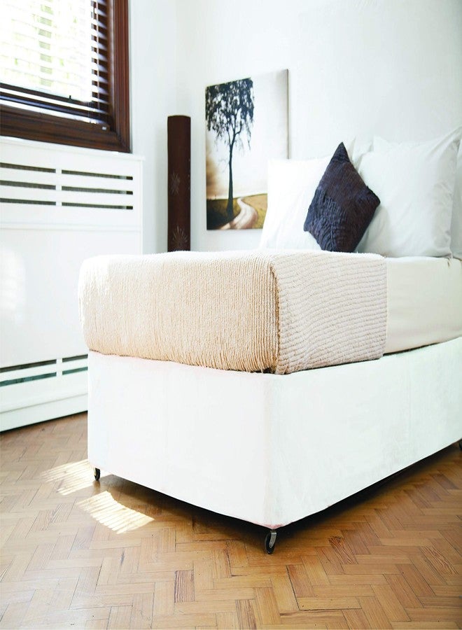 Belledorm Box Spring Cover - Transform Your Bed with This Fully Elasticated Faux Suede & Stretch Wrap-Around 4 Sides Bed Skirt (White, Full/Full XL) - Image 5