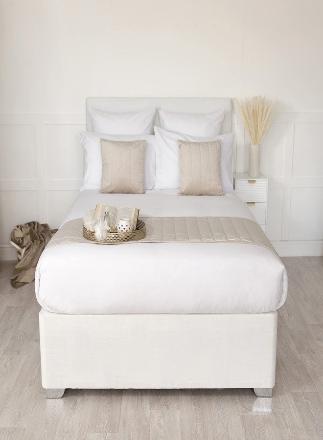 Belledorm Box Spring Cover - Transform Your Bed with This Fully Elasticated Faux Suede & Stretch Wrap-Around 4 Sides Bed Skirt (White, Full/Full XL) - Image 3