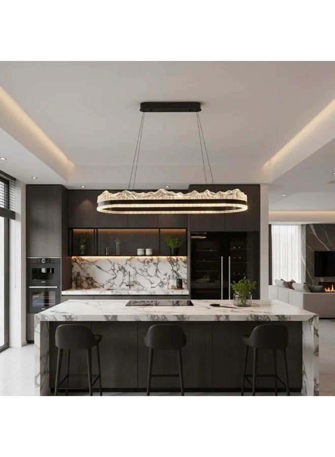 Prime Sole Modern LED Linear Chandelier Pendant Light Luxury Hanging Ceiling Fixture for Dining Table Living Room Kitchen Island Contemporary Decorative Lighting - Image 2