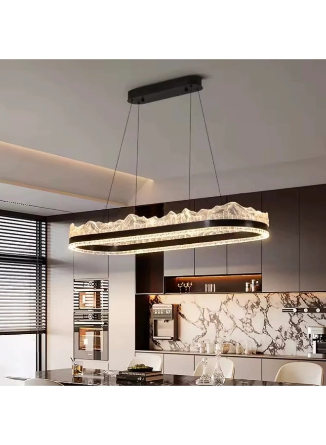 Prime Sole Modern LED Linear Chandelier Pendant Light Luxury Hanging Ceiling Fixture for Dining Table Living Room Kitchen Island Contemporary Decorative Lighting - Image 3