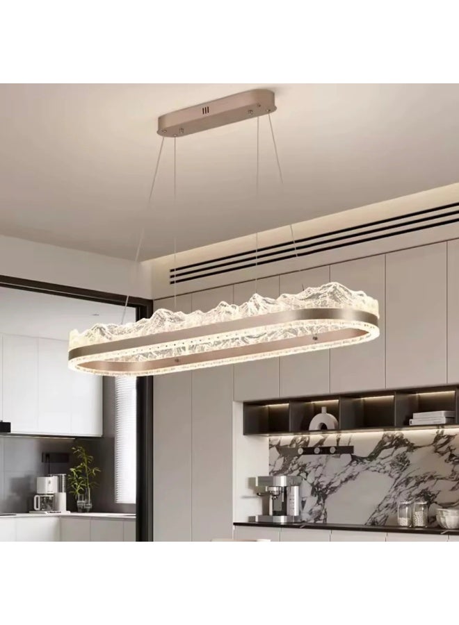 Prime Sole Modern LED Linear Chandelier Pendant Light Luxury Hanging Ceiling Fixture for Dining Table Living Room Kitchen Island Contemporary Decorative Lighting - Image 1