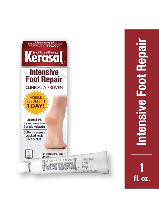 Kerasal Intensive Foot Repair Skin Healing Ointment for Cracked Heels and Dry Feet 1 oz , 2 Count, (Pack of 2)  - Image 2