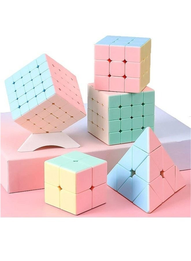 Speed Cube Set 5 Pack Rubik's Cube Game Twisted Puzzle Toy Adult Kids Gift - Image 1