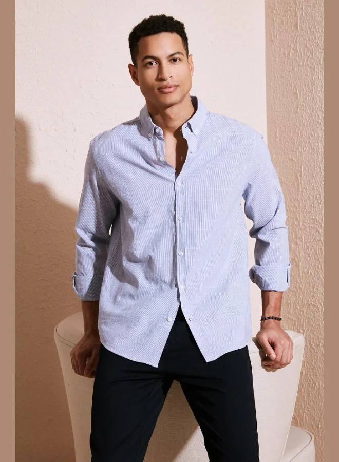 Buratti Buratti Cotton Regular Fit Button-Down Collar Shirt Men's SHIRT CF24S116488