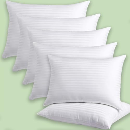 AVI Luxury Hotel Collection Microfiber Filled Bed Pillows for Sleeping, Super Soft Pillow Fillers for Back, Side, and Stomach Sleepers, 17 x 27 Inches or 43 x 68 CM Set of 6 - Image 1