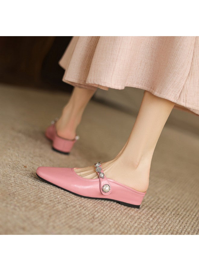 AME Exquisite Semi-slippers 2025 New Brogue Single-strap Mules Versatile Wedge Sandals For Outdoor Wear - Image 3