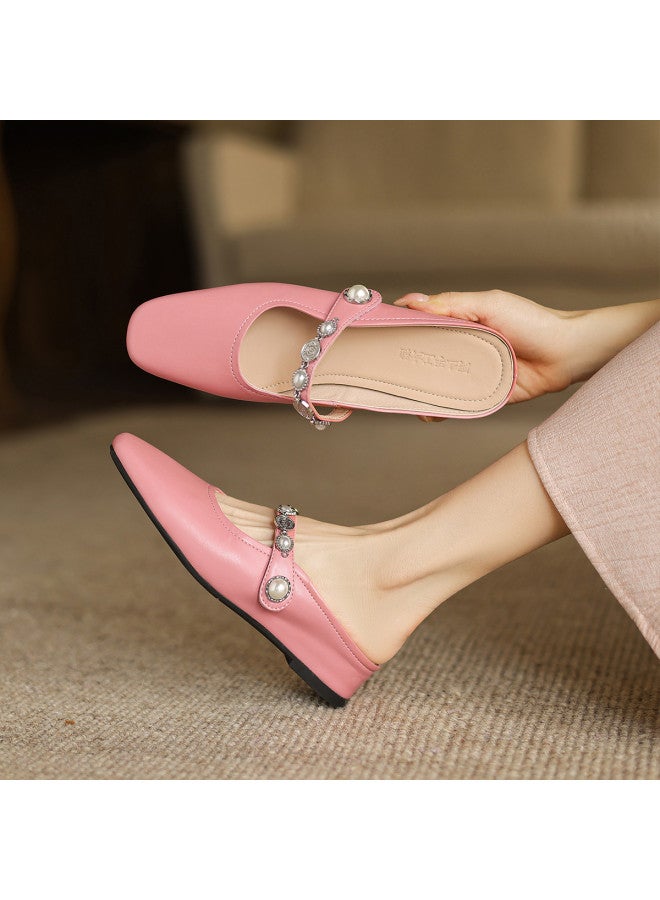 AME Exquisite Semi-slippers 2025 New Brogue Single-strap Mules Versatile Wedge Sandals For Outdoor Wear - Image 4