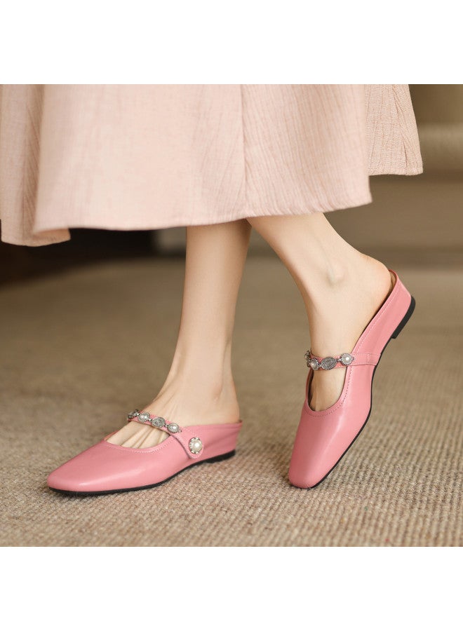 AME Exquisite Semi-slippers 2025 New Brogue Single-strap Mules Versatile Wedge Sandals For Outdoor Wear - Image 5