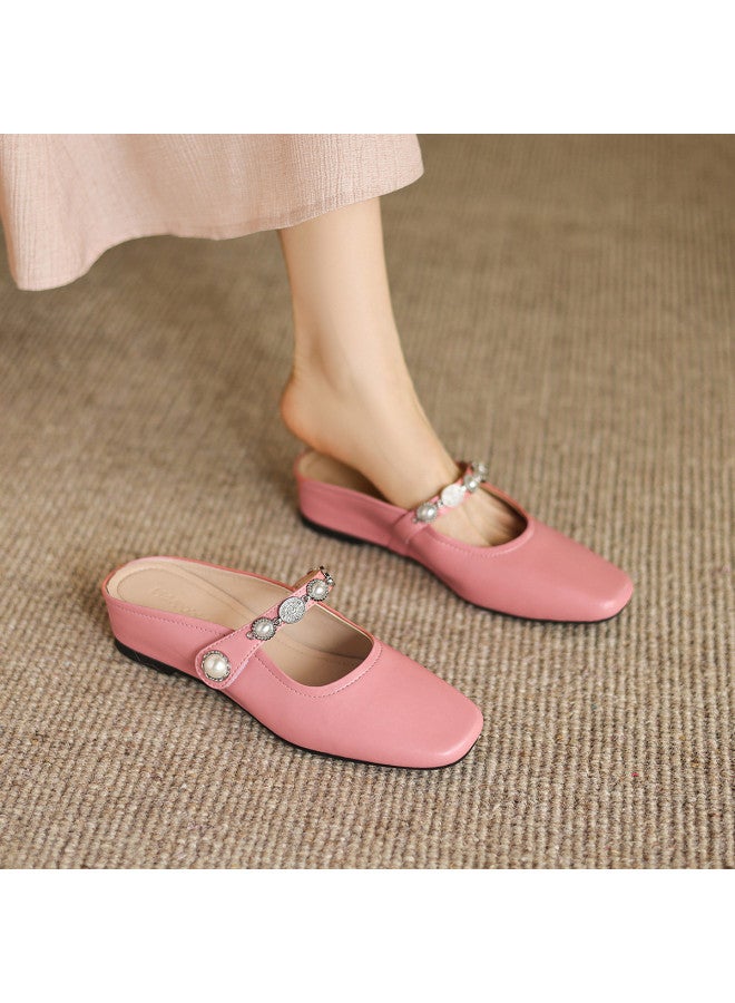 AME Exquisite Semi-slippers 2025 New Brogue Single-strap Mules Versatile Wedge Sandals For Outdoor Wear - Image 2