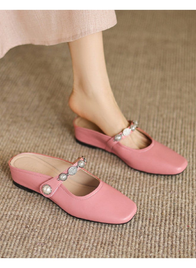 AME Exquisite Semi-slippers 2025 New Brogue Single-strap Mules Versatile Wedge Sandals For Outdoor Wear - Image 1