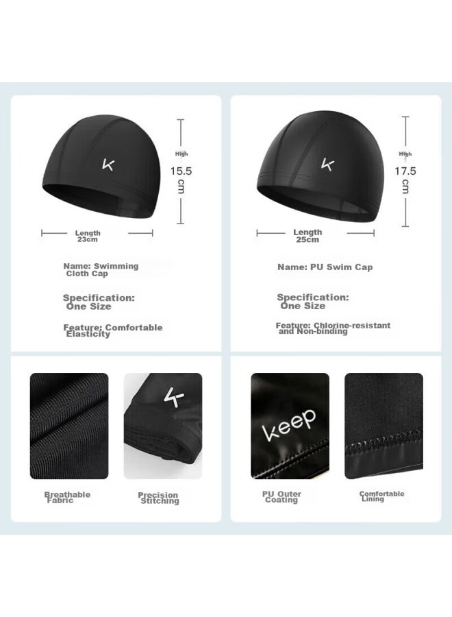 Keep Swimming Cap For Men And Women, Comfortable Fabric, Non-binding, Large Size, Long Hair Protection, Ear Protection, Adult Swim Gear, Pink - Image 5