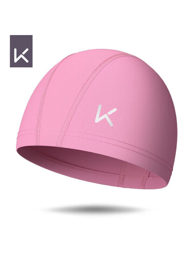 Keep Swimming Cap For Men And Women, Comfortable Fabric, Non-binding, Large Size, Long Hair Protection, Ear Protection, Adult Swim Gear, Pink - Image 1