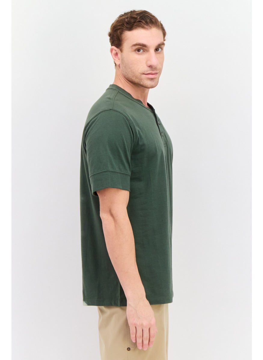 Men Henley Neckline Short Sleeve Plain T-Shirt,  Green - pzsku/ZB63B6BDD405F14DCFAA9Z/45/_/1738592044/dedcb8eb-8be5-4762-8538-2735d44cf6e3