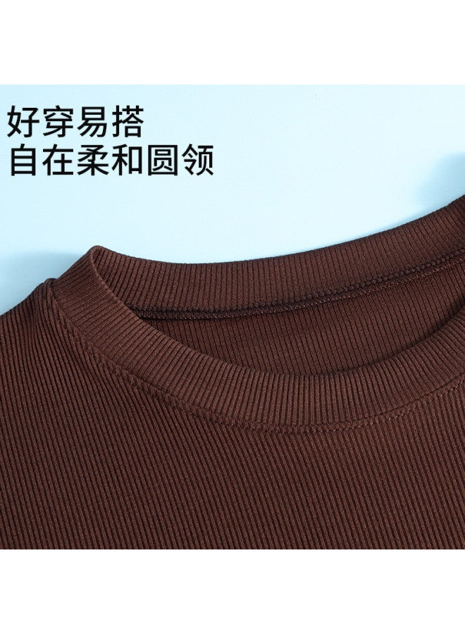 Goso Summer Thin Women'S Round Neck Short Sleeve T-Shirt Solid Color Versatile Women'S Top Round Neck Short Sleeve T-Shirt Women'S Style - Image 4