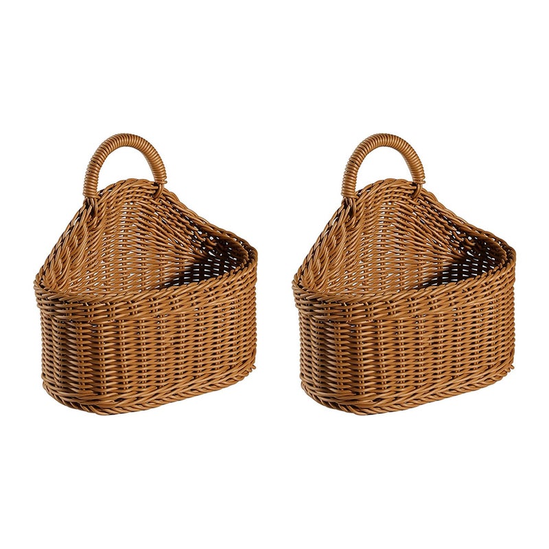 Reicyfang 2 Pcs Hanging Storage Baskets, Potato Garlic Onion Pantry Storage Baskets, Wall Decorative Storage Basket, Washable Decorative Basket Woven Wall Basket Kitchen Bin for Kitchen, Living Room - Image 1
