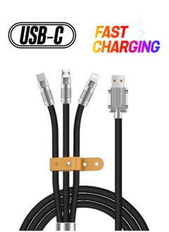 6A 3in1 Apple Type-C Android Liquid Silicone Data Fast Charging Cable - Copper Laying - Foldable, Unbreakable Durable Cable Black - pzsku/ZB63B8190A1C3BB517AF8Z/45/_/1738266759/86cb7f9d-8102-4524-9de4-32d3a426f474