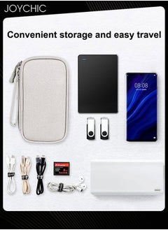 Joychic Data Cable Storage Bag Travel Portable Multi-functional Protective Digital Accessories Carry Case Waterproof Double Layers Storage Organizer for Women Men Grey  - Image 2